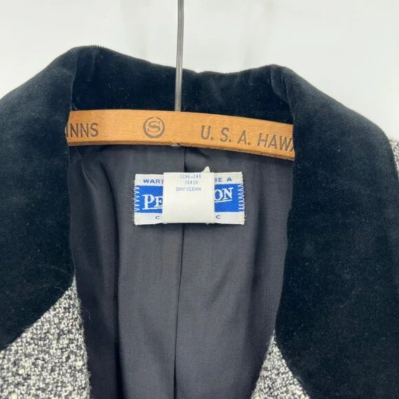 Pendleton Wool Blazer Size 12 Black Velvet Collar Vintage Made in USA Office - Picture 6 of 7